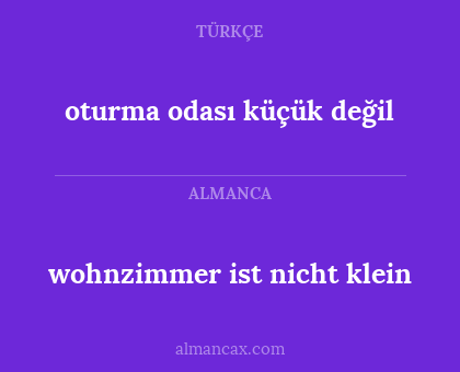 wohnzimmer ist nicht klein - oturma odası küçük değil