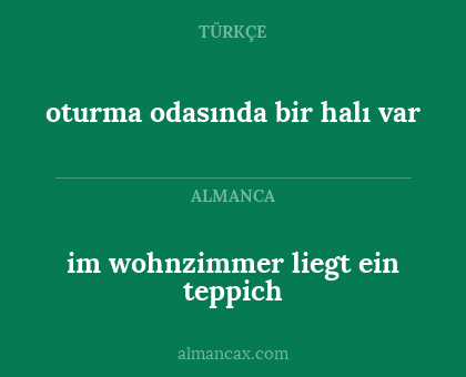 im wohnzimmer liegt ein teppich - oturma odasında bir halı var