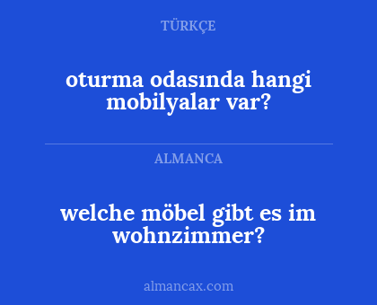 oturma odasında hangi mobilyalar var? - welche möbel gibt es im wohnzimmer?