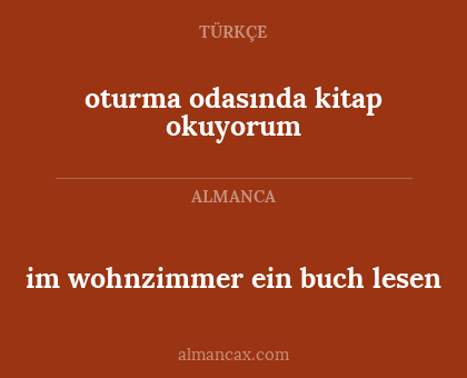 oturma odasında kitap okuyorum - im wohnzimmer ein buch lesen