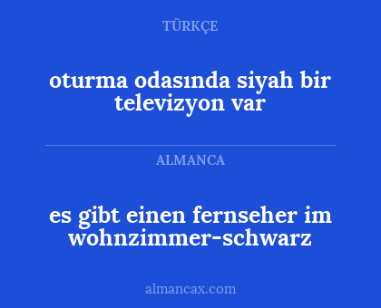 es gibt einen fernseher im wohnzimmer-schwarz - oturma odasında siyah bir televizyon var