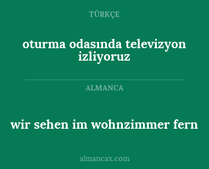 oturma odasında televizyon izliyoruz - wir sehen im wohnzimmer fern