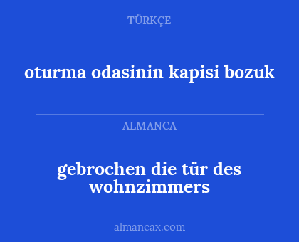 oturma odasinin kapisi bozuk - gebrochen die tür des wohnzimmers