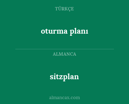 sitzplan - oturma planı