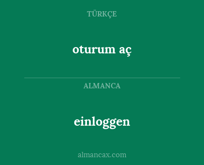 einloggen - oturum aç