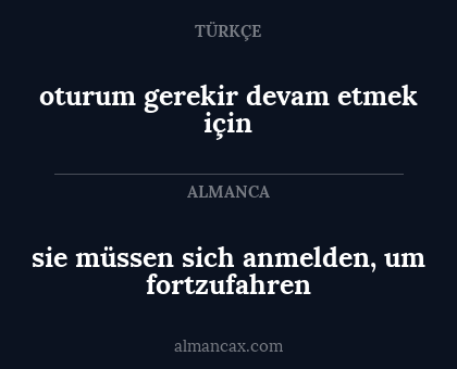 sie müssen sich anmelden, um fortzufahren - oturum gerekir devam etmek için