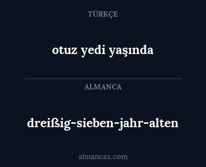 otuz yedi yaşında - dreißig-sieben-jahr-alten