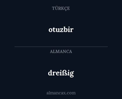 dreißig - otuzbir