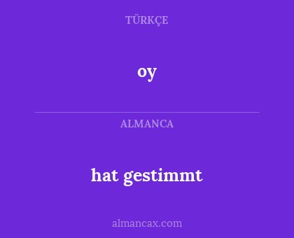 oy - hat gestimmt