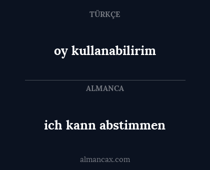 ich kann abstimmen - oy kullanabilirim