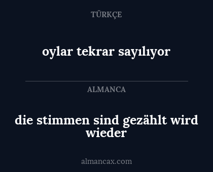 die stimmen sind gezählt wird wieder - oylar tekrar sayılıyor