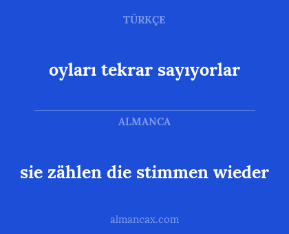sie zählen die stimmen wieder - oyları tekrar sayıyorlar