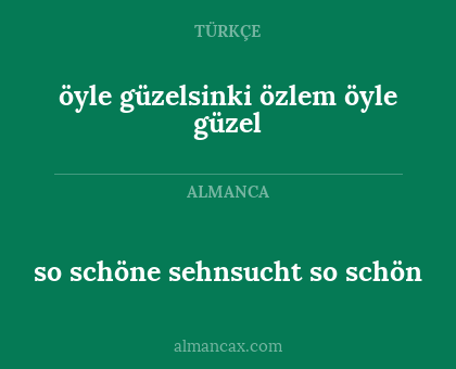 öyle güzelsinki özlem
öyle güzel - so schöne sehnsucht so schön