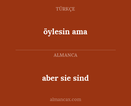 öylesin ama - aber sie sind