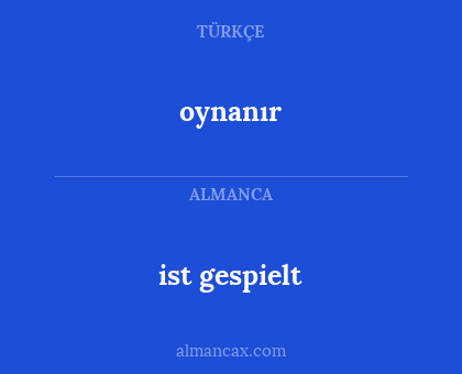 ist gespielt - oynanır
