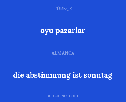 oyu pazarlar - die abstimmung ist sonntag