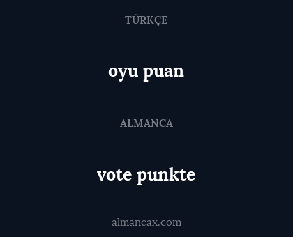 oyu puan - vote punkte