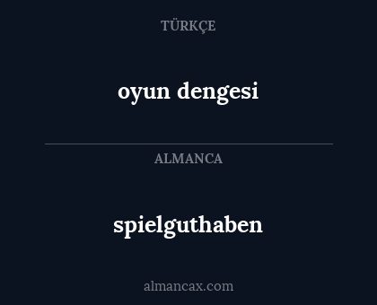 oyun dengesi - spielguthaben