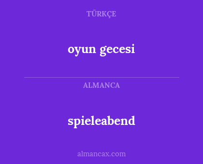 spieleabend - oyun gecesi