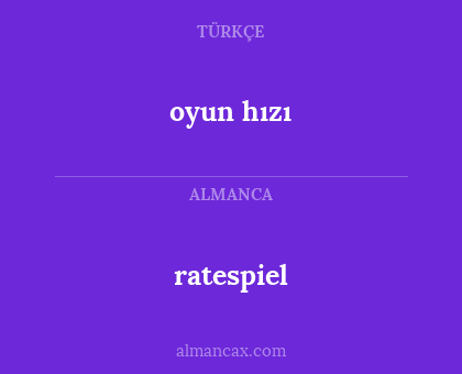 ratespiel - oyun hızı