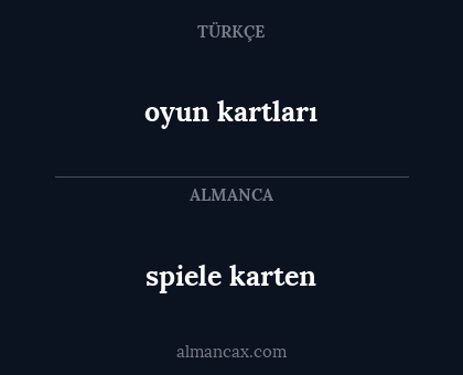 oyun kartları - spiele karten