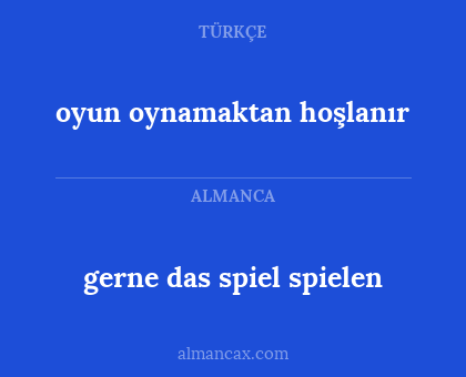 gerne das spiel spielen - oyun oynamaktan hoşlanır
