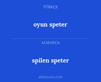 oyun speter - spilen speter