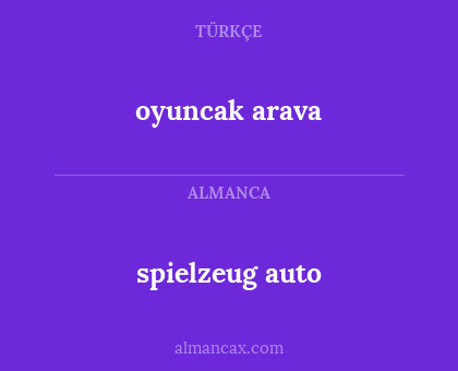 spielzeug auto - oyuncak arava