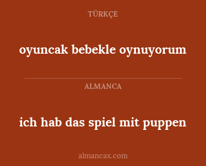 oyuncak bebekle oynuyorum - ich hab das spiel mit puppen