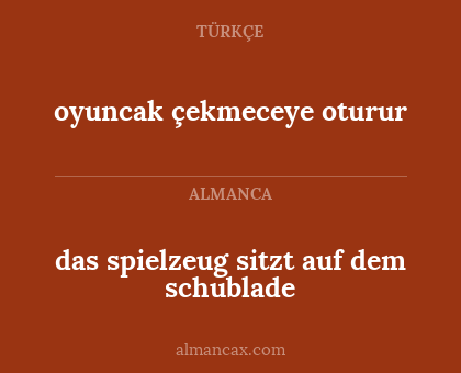 oyuncak çekmeceye oturur - das spielzeug sitzt auf dem schublade