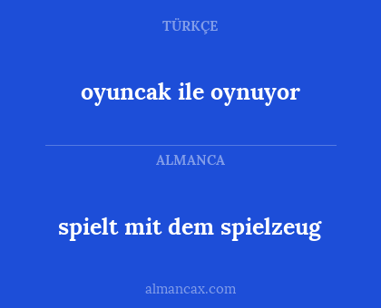 oyuncak ile oynuyor - spielt mit dem spielzeug
