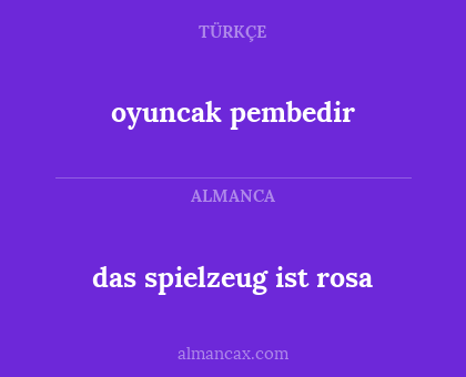 oyuncak pembedir - das spielzeug ist rosa