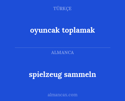spielzeug sammeln - oyuncak toplamak