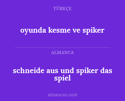schneide aus und spiker das spiel - oyunda kesme ve spiker