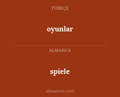 spiele - oyunlar