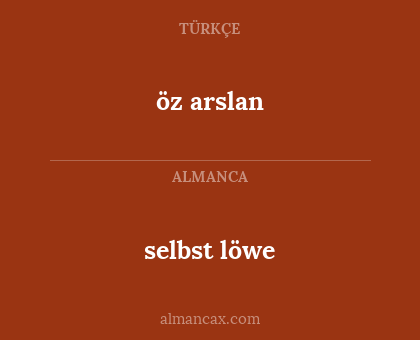 selbst löwe - öz arslan