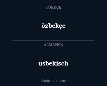 özbekçe - usbekisch