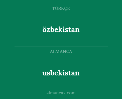 usbekistan - özbekistan
