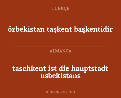özbekistan taşkent başkentidir - taschkent ist die hauptstadt usbekistans