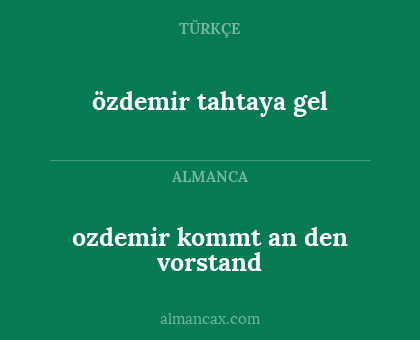 ozdemir kommt an den vorstand - özdemir tahtaya gel