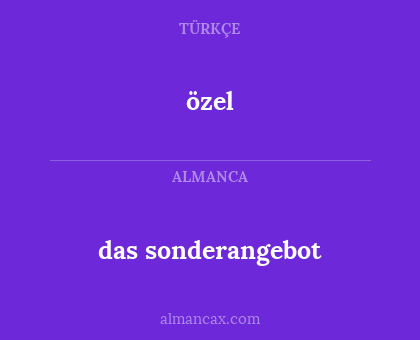das sonderangebot - özel