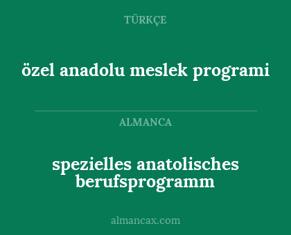 spezielles anatolisches berufsprogramm - özel anadolu meslek programi
