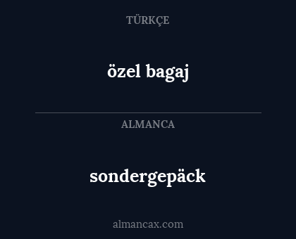 sondergepäck - özel bagaj