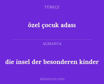 die insel der besonderen kinder - özel çocuk adası