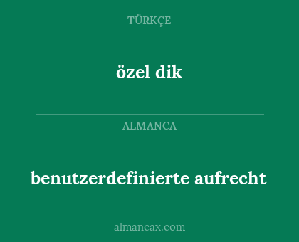 özel dik - benutzerdefinierte aufrecht