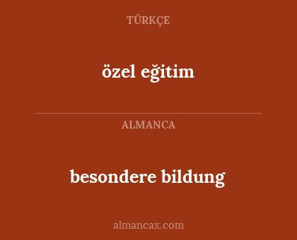 besondere bildung - özel eğitim