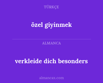 özel giyinmek - verkleide dich besonders