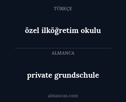 private grundschule - özel ilköğretim okulu