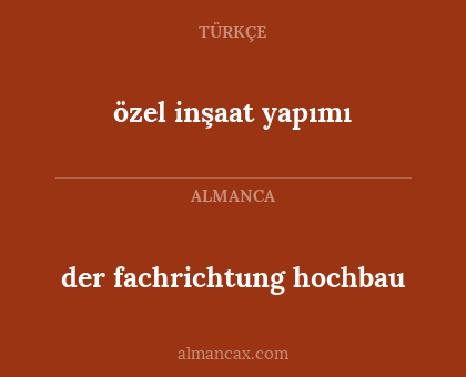özel inşaat yapımı - der fachrichtung hochbau