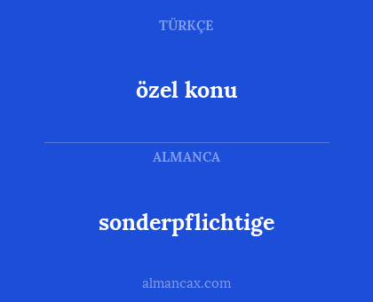 sonderpflichtige - özel konu
